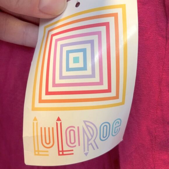 LuLaRoe Classic T Size XL, pink with black stripes - Picture 6 of 9